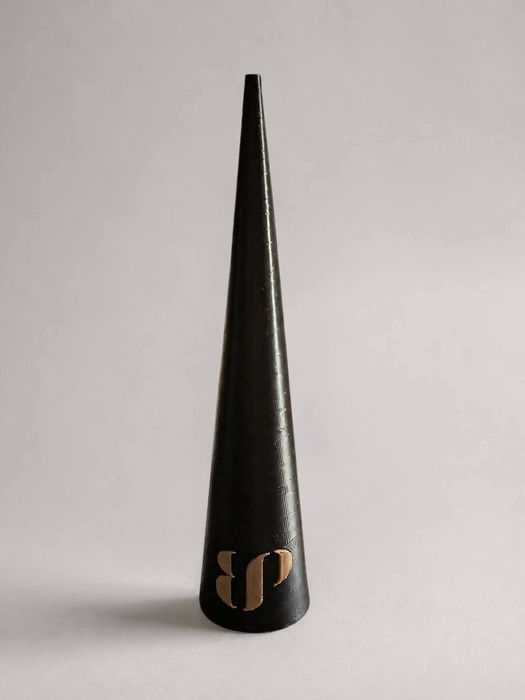 Black ring display cone with gold BP monogram